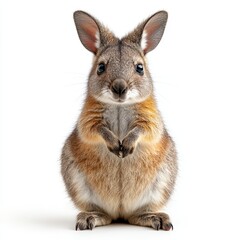 Portrait of a wallaby full body standing front vie  375 portrait of a turkey full body standing front view  391, rabbit, animal, bunny, pet, isolated, mammal, brown, hare, white, fluffy, fur, easter, 