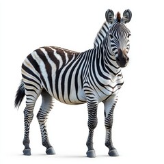 Portrait of a zebra full body standing front view   376 zebra, animal, mammal, wild, black, isolated, white, wildlife, safari, zoo, horse, nature, striped, stripes, animals, savanna, fauna, vector, gr