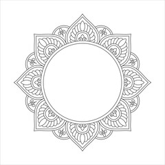 Tribal floral ornament for Coloring book page