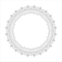 Mandala decorative round ornament for Coloring book page