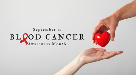 September, blood cancer awareness month, design on a light background.