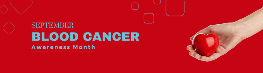 Obraz premium September, blood cancer awareness month, design on a red background.