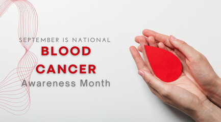 September, blood cancer awareness month, design on a light background.