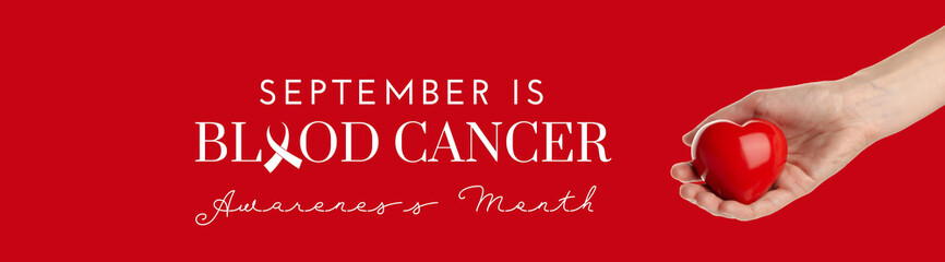 Fototapeta premium September, blood cancer awareness month, design on a red background.