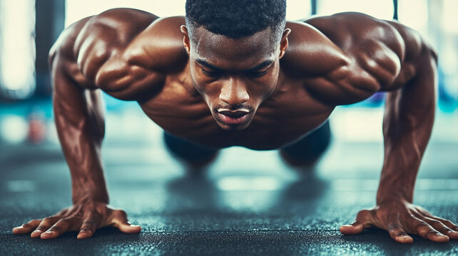 doing push up bodybuilder