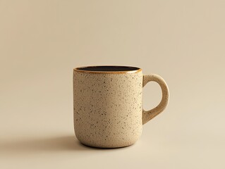 A simple a cup of coffee, solid in color and pattern on a solid background