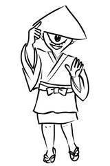 Japanese ghost yokai named hitotsumekozou