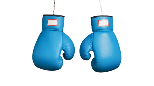 leather boxing gloves on a transparent background