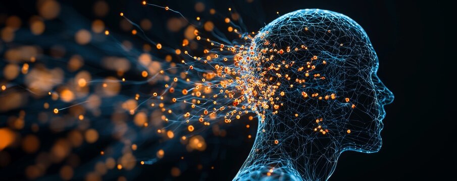 Illuminated Endorphins: Glowing Energy Illustrating Hormone Effects and Vitality in the Body