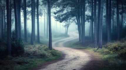 Obraz premium Misty Forest Path