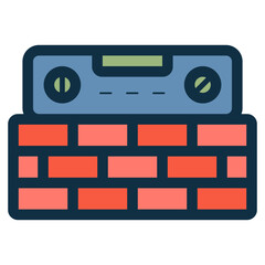 spirit level tool for horizontal angle for bricklaying icon