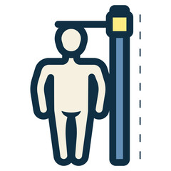 stadiometer for measuring human height icon