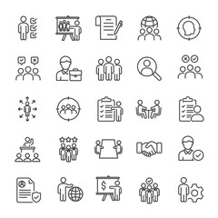 Recruitment thin line icons collection. Editable stroke. For website marketing design, logo, app, template, ui, etc. Vector illustration.