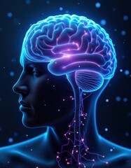 Neon light human brain