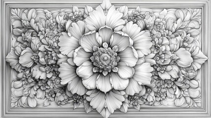 An intricate handdrawn mandala design with floral   754