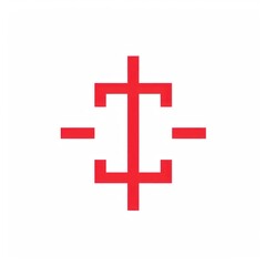 Obraz premium Simple red cross shape icon design.