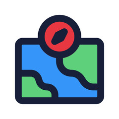 maps flat line icon