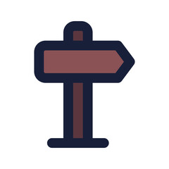 road sign flat line icon