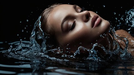 portrait of a woman in water