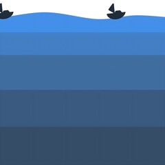 vector illustration of ocean depth