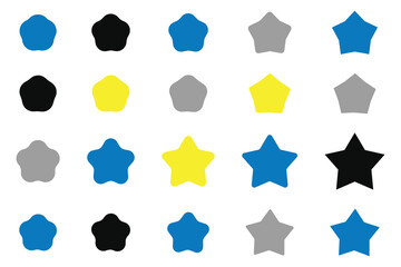 A set of star icon on a white background.