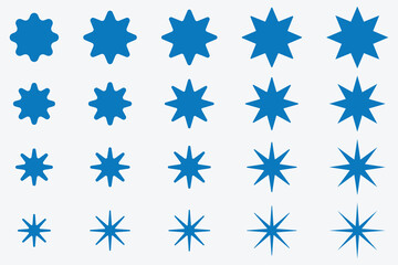 stars icon. Star icon set in different shape.