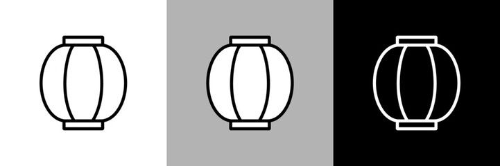 シンプルな線画の提灯のベクターアイコン