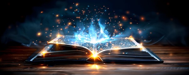 Spellbook with glowing runes on the cover. minimalist magic fantasy,