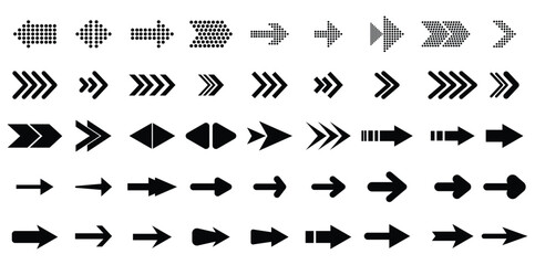 Arrow icon set. arrow cursor collection, different arrow signs, black arrows icons. arrows vector illustration collection.
