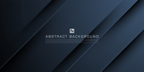 Dark gray dynamic abstract 3D background with straight shadow, overlap line, and simple lights. Creative premium gradient. 3d cover of business design. Eps10 vector