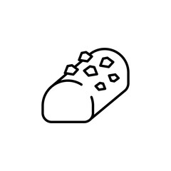 Cannoli icon. Simple cannoli icon with decorative topping for social media, app, and web design. Vector illustration.