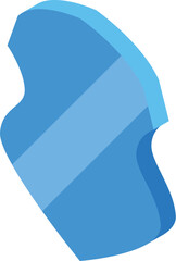 Blue shield protecting from danger with diagonal stripe