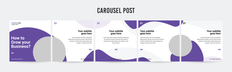 Stunning Carousel Post Template, Editable Social Media Layout Design, business Instagram & Linkedin Carousel Post, Template eps 10.	