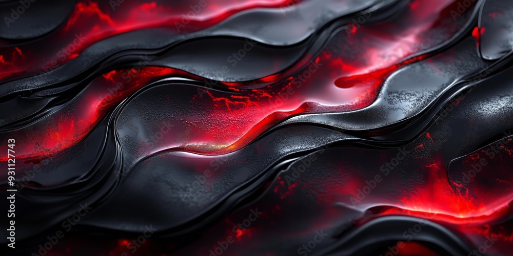 Wall mural Artistic Lava Lamp Inspired Design in Rich Crimson and Black, generative ai