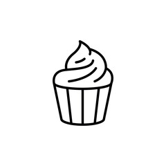 Cupcake icon. Simple cupcake icon for social media, app, and web design. Vector illustration.