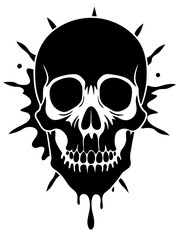 Skull icon design splash silhouette vector art illustration

