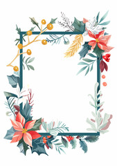 Fototapeta premium Seasonal Botanical Frame - Summer and Autumn Design Template