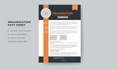 New Nonprofit Organization Fact Sheet template design
