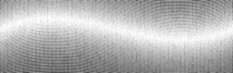 Wavy gradient halftone dots pattern texture background. Vector illustration
