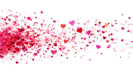 A colorful array of hearts on a white background, symbolizing love.