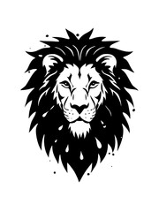 Illustration of lion head design silhouette vector art 