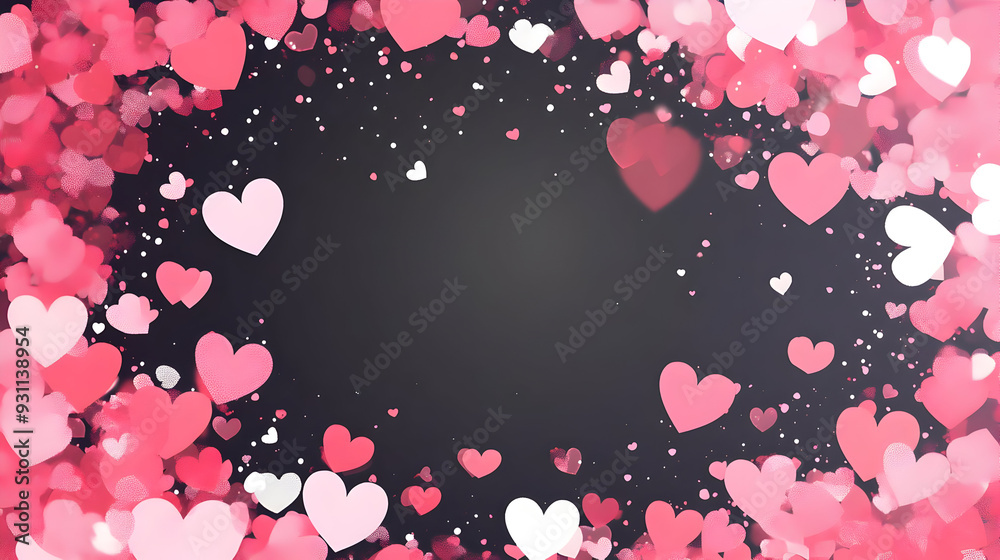 Canvas Prints A colorful heart-themed background with various heart shapes.