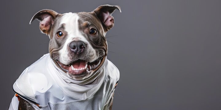 zealous bulldog mascot, blank white American football jersey, 