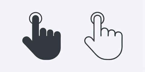Hand Touching Icon Set