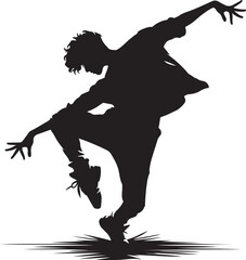 Boys Dance silhouette illustration eps