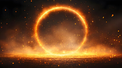 A glowing circular portal surrounded by shimmering particles.