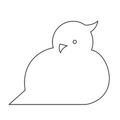 シンプルな 鳥のイラスト・塗りなし