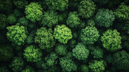 Aerial View of Lush Green Forest Canopy