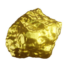 Pure gold nugget illustration. Gold mineral.
