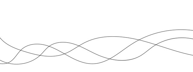 Thin wavy curve line vector background. Curve wave seamless pattern background. Black and grey wave curve lines motion vector background.